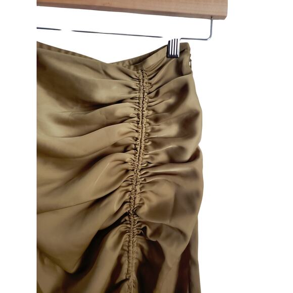 Free People Cerine Ruched Midi Skirt Green Size 0 - Picture 7 of 9